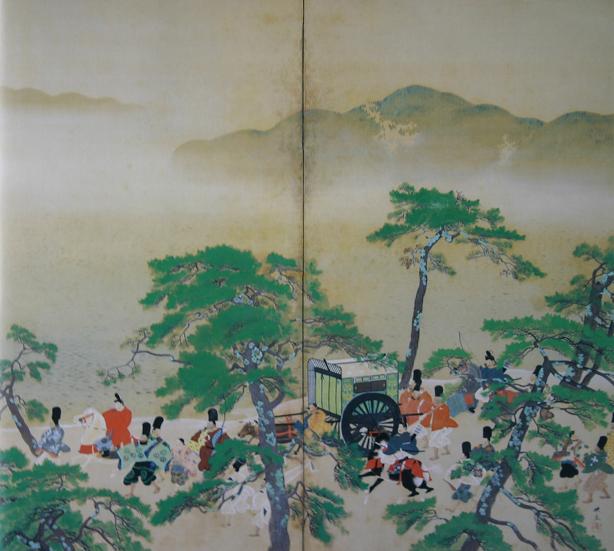 明治神宮太平樂の圖 松岡映丘 謹絵 昭和7年1月1日 大阪毎日新聞附録 ファイル:明治天皇・神宮親謁.jpg - Wikipedia